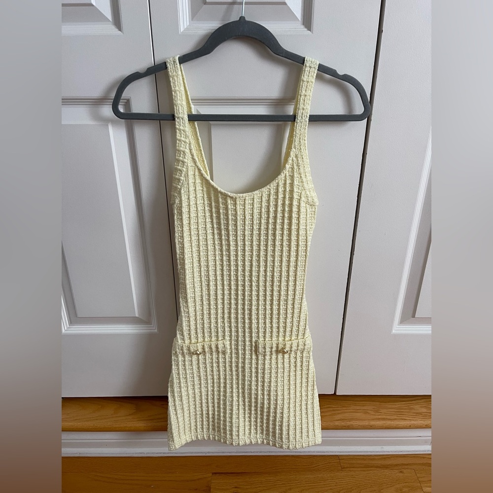 Zara yellow knit dress